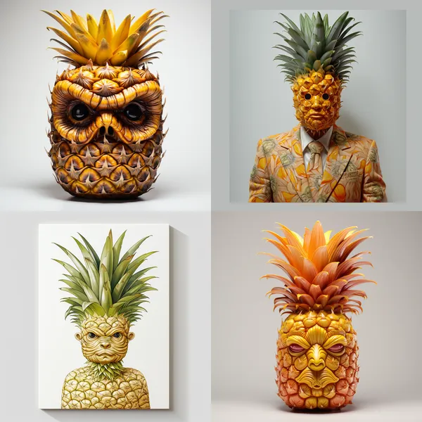 /imagine Pineapple Head with White Background

 --fast --aspect 1:1 --version 5.2 --quality 1 --stylize 250