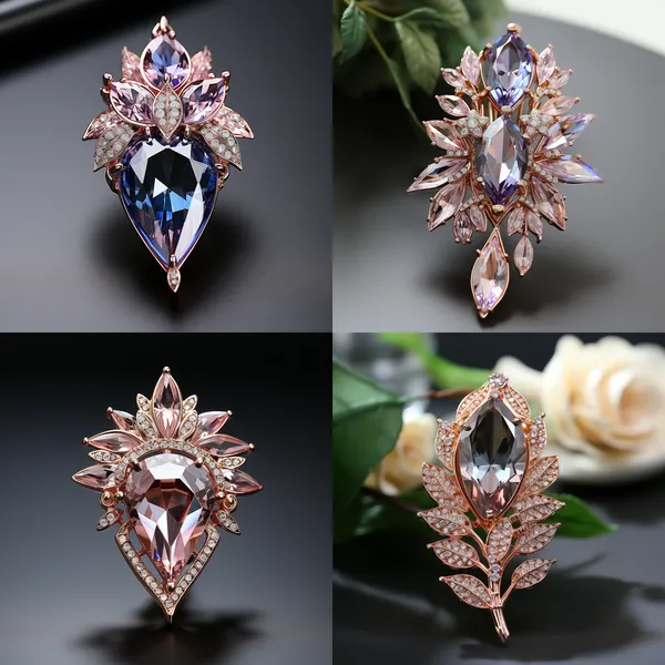 /imagine A Swarovski style arrow rain brooch, the main material of which is transparent diamond, the whole brooch is 8 cm long horizontally and 3cm wide vertically, the whole brooch is long horizontally and short vertically, shaped like a horizontal arrow, the whole brooch is creative from Cupid's arrow, the color is fashionable, the arrow is like a triangle, the arrow is all transparent diamonds, and the arrow tail is like a white crane feather. There is also a round apple in the middle of the brooch. The apple is golden, implying that it comes from Eve and Adam --relax --aspect 1:1 --version 5.2 --style raw --quality 2 --stylize 750