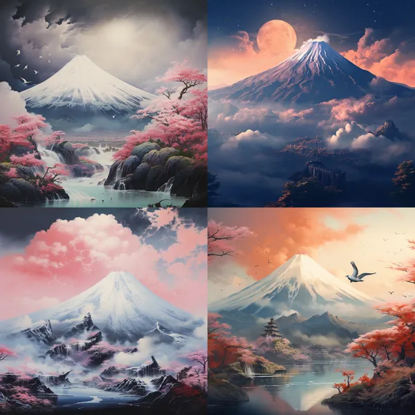 /imagine 富士山 --relax --aspect 1:1 --version 5.2 --quality 1 --stylize 100