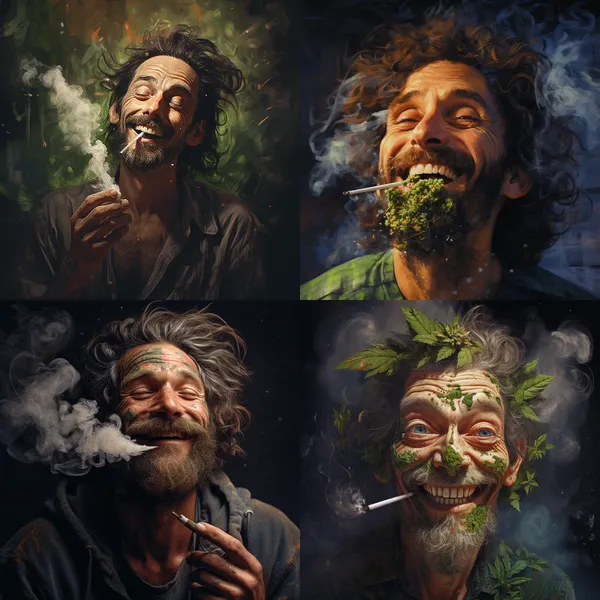 /imagine a man smoking weed with the happy face
 --relax --aspect 1:1 --version 5.2 --quality 1 --stylize 100