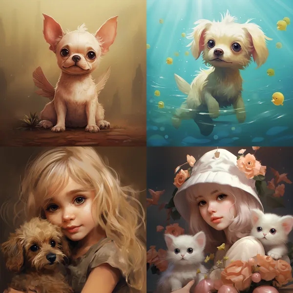 /imagine a cute dag --relax --aspect 1:1 --version 5.2 --quality 1 --stylize 100