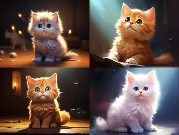 /imagine a cute cat --relax --aspect 4:3 --version 5.2 --quality 1 --stylize 100