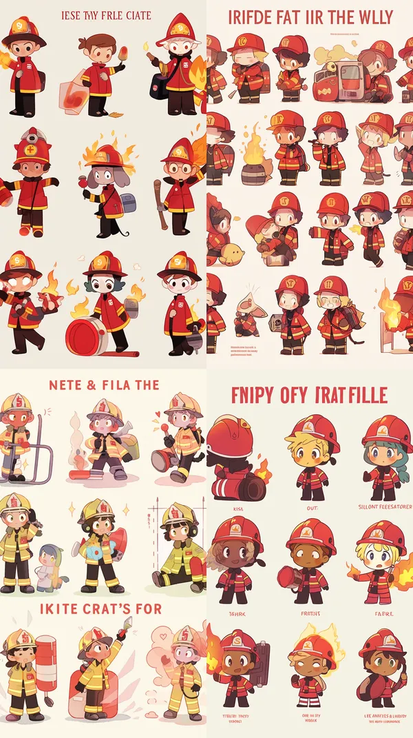 /imagine Posters about fire safety --relax --aspect 9:16 --niji 5 --style cute --quality 2 --stylize 50