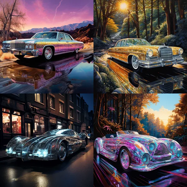 /imagine Gleam car --relax --aspect 1:1 --version 5.2 --quality 1 --stylize 100 --no Logo for a workshop