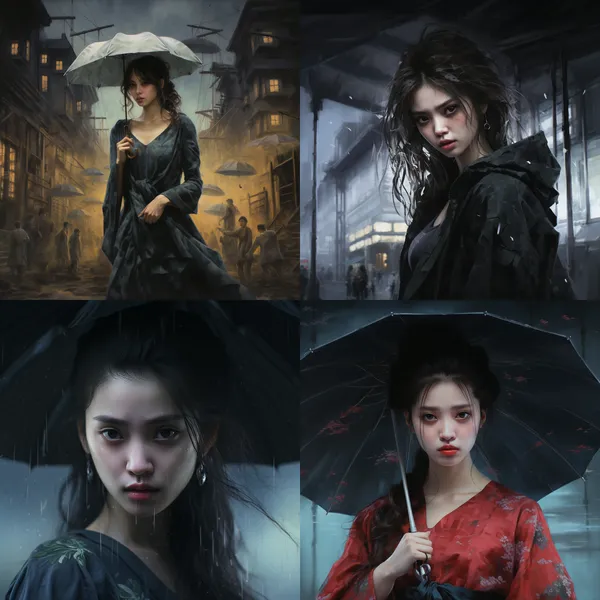 /imagine 在福州三坊七巷一个拿着雨伞穿着旗袍的美女 --relax --aspect 1:1 --version 5.2 --quality 1 --stylize 100