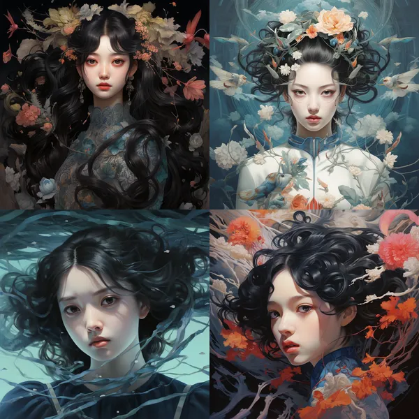 /imagine 帶有魄力眼神的亞洲女性，圖片風格具有現代感 --relax --aspect 1:1 --version 5.2 --quality 1 --stylize 100