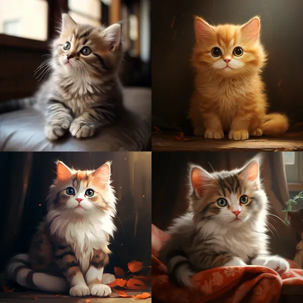 /imagine a cute cat --relax --aspect 1:1 --version 5.2 --quality 1 --stylize 100