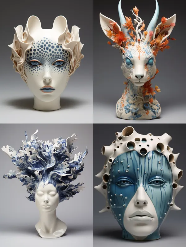 /imagine ceramics --relax --aspect 3:4 --version 5.2 --quality 1 --stylize 100