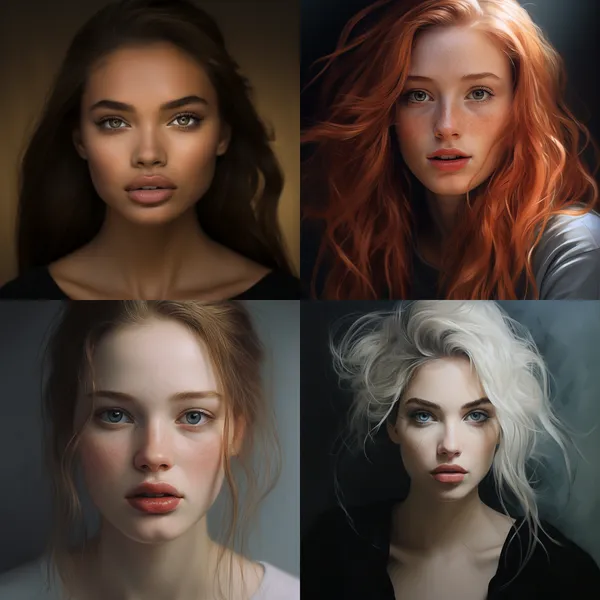 /imagine perfect face in the world  --relax --aspect 1:1 --version 5.2 --quality 1 --stylize 100