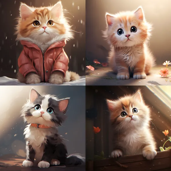 /imagine a cute cat --relax --aspect 1:1 --version 5.2 --quality 1 --stylize 100