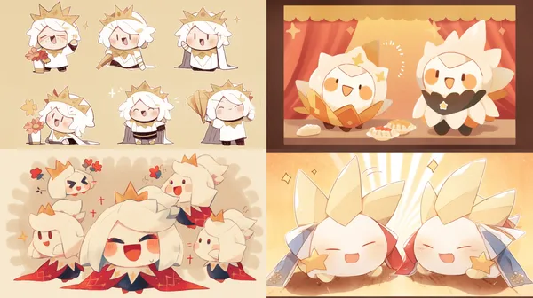 /imagine Cute Gemini --relax --aspect 16:9 --niji 5 --style cute --quality 2 --chaos 14 --stylize 868 --no Cute Gemini  No black
