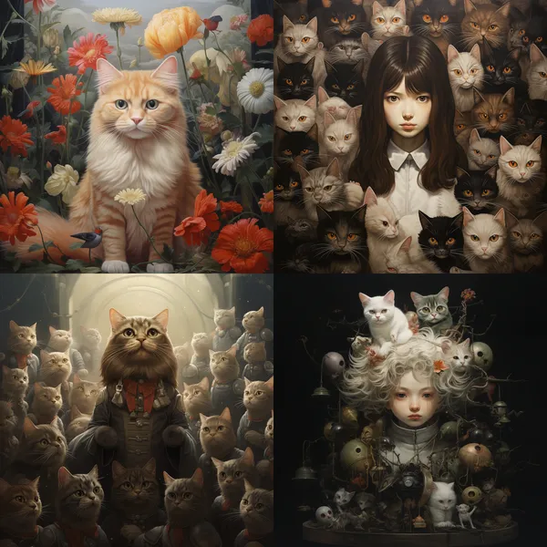 /imagine 最终幻想14 猫娘  --relax --aspect 1:1 --version 5.2 --quality 1 --stylize 100