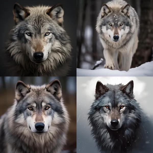 /imagine Wolf,furry,handsome,facial features more like wolf,limbs like human,muscle --relax --aspect 1:1 --version 5.2 --quality 1 --stylize 100
