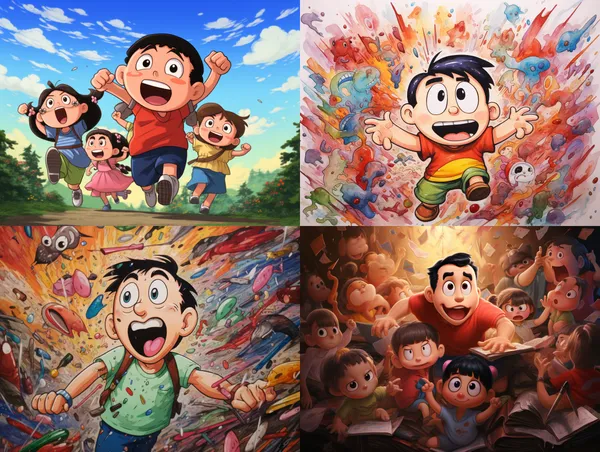 /imagine Crayon Shin-chan --relax --aspect 4:3 --version 5.2 --quality 1 --stylize 100