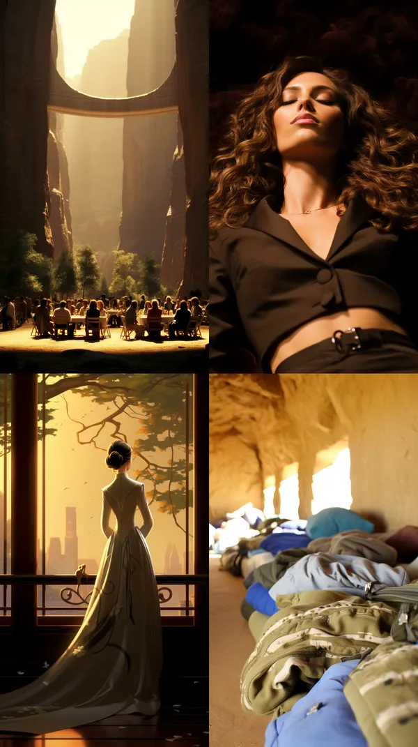 /imagine Inside the cave, a modern Chinese beauty is sleeping soundly, with a small bonfire on the ground in front of her --relax --aspect 9:16 --version 5.2 --style raw --quality 2 --chaos 100 --stylize 100