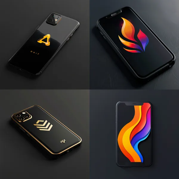 /imagine a mobile case company logo design --relax --aspect 1:1 --version 6 --quality 1 --stylize 100