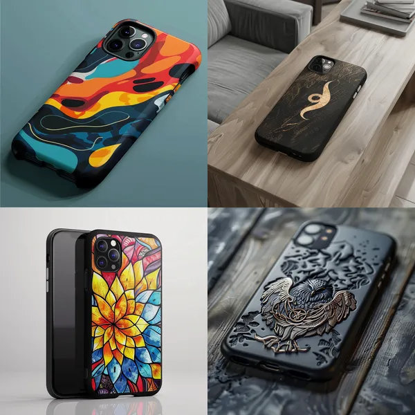 /imagine Design, mobile phone case logo --relax --aspect 1:1 --version 6 --quality 1 --stylize 100