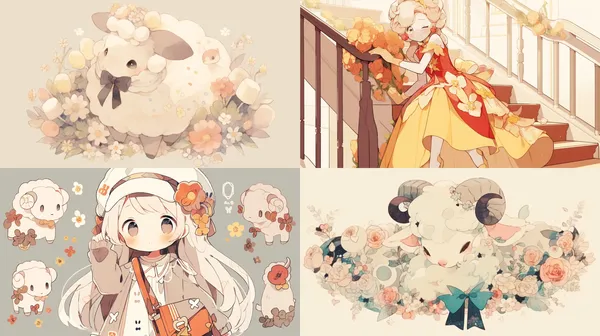 /imagine Lovely Aries --relax --aspect 16:9 --niji 5 --style cute --quality 2 --chaos 14 --stylize 868