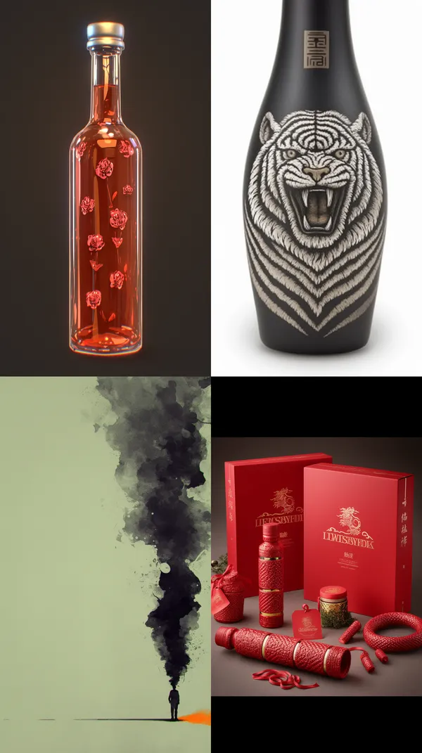 /imagine Leo zodiac ink style mood tea tea beverage bottle packaging HD 32K --relax --aspect 9:16 --niji 6 --quality 2 --chaos 100 --stylize 1000