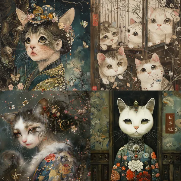 /imagine 人抱着猫咪 --relax --aspect 1:1 --version 6 --quality 1 --stylize 100