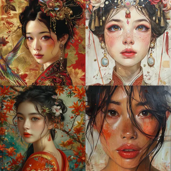 /imagine a asia girl --turbo --aspect 1:1 --version 6 --quality 1 --stylize 100