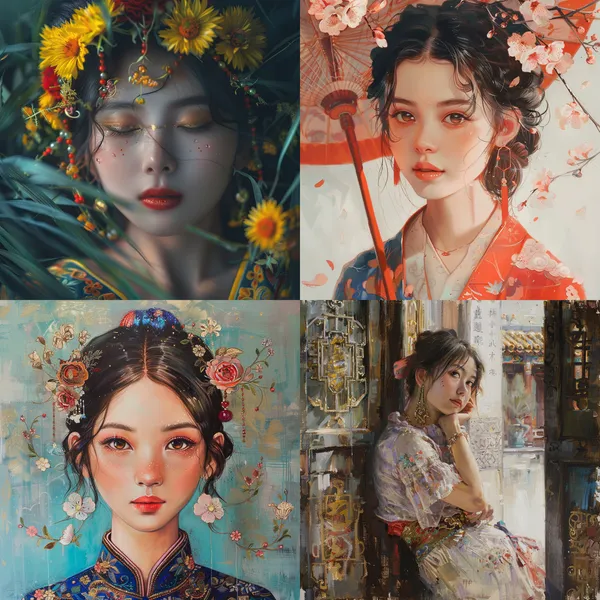 /imagine a asia girl --turbo --aspect 1:1 --version 6 --quality 1 --stylize 100
