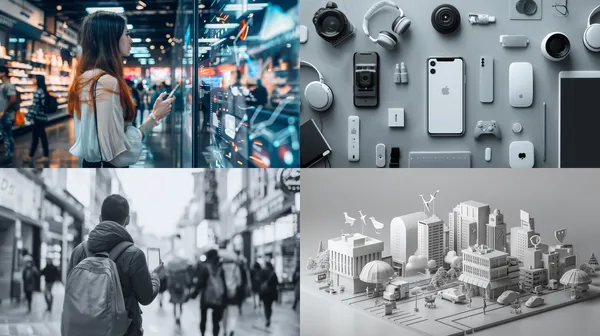 /imagine Technology is reshaping both the market landscape and customer behavior, the rise of DTC in grey tone
 --relax --aspect 16:9 --version 6 --quality 1 --stylize 100