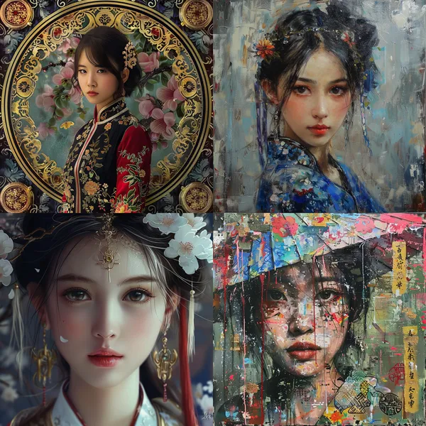 /imagine a asia girl --turbo --aspect 1:1 --version 6 --quality 1 --stylize 100