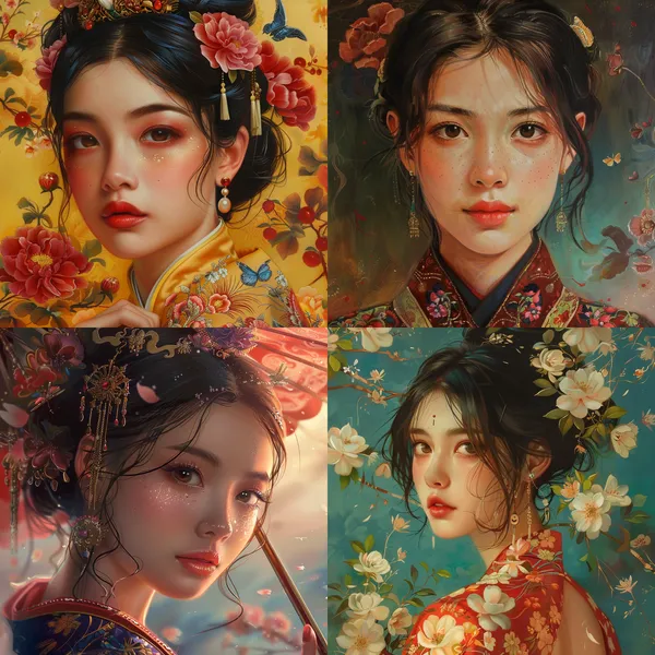 /imagine a asia girl --turbo --aspect 1:1 --version 6 --quality 1 --stylize 100