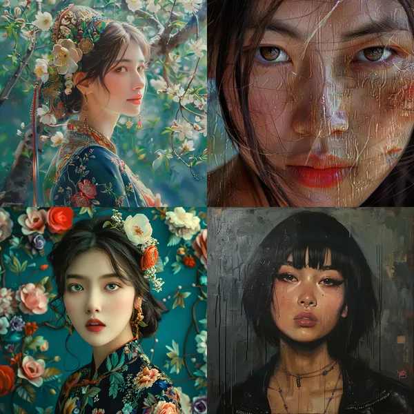 /imagine a asia girl --aspect 1:1 --version 6 --quality 1 --stylize 100